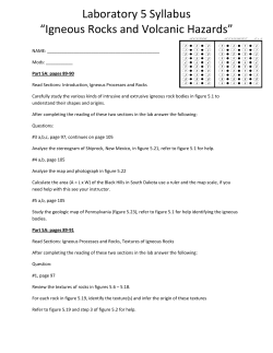 Laboratory 5 Syllabus “Igneous Rocks and