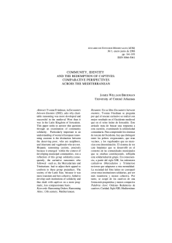 COMMUNITY, IDENTITY AND THE REDEMPTION OF CAPTIVES