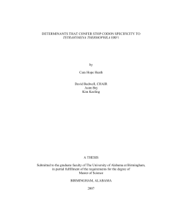 DETERMINANTS THAT CONFER STOP CODON SPECIFICITY TO