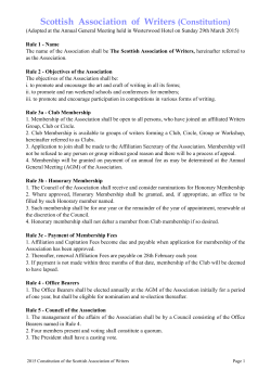 SAW Constitution - Scottish Association of Writers