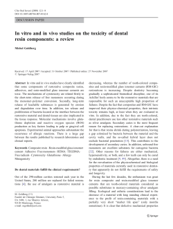 In vitro and in vivo studies on the toxicity of dental - GCP
