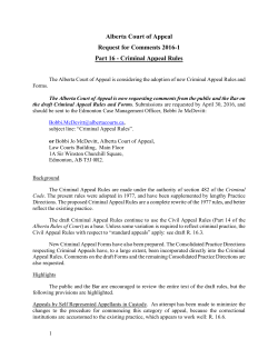 Draft Criminal Appeal Rules