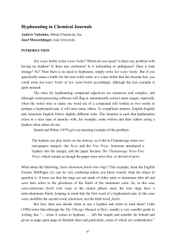 Hyphenating in Chemical Journals