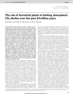 The role of terrestrial plants in limiting atmospheric CO2 decline over