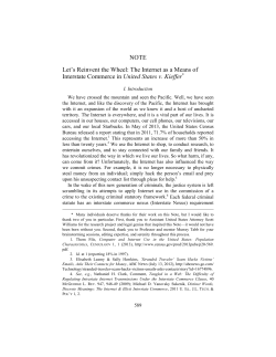 NOTE Let`s Reinvent the Wheel: The Internet as