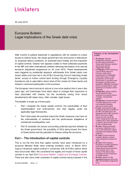 Eurozone Bulletin: Legal implications of the Greek debt