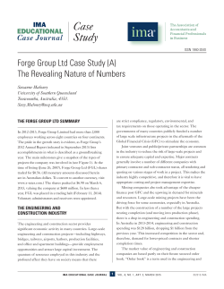 Forge Group Ltd Case Study (A) The Revealing Nature of