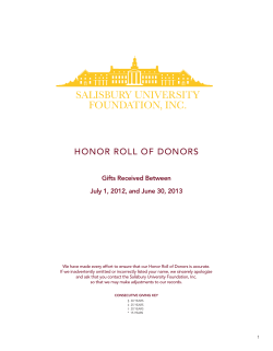 honor roll of donors - Salisbury University