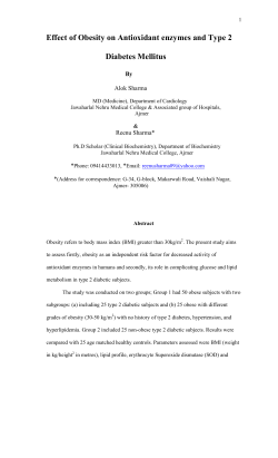 Effect of Obesity on Antioxidant enzymes and Type 2
