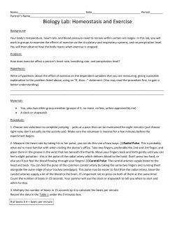 Biology Lab: Homeostasis and Exercise