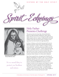 Holy Father Presents Challenge