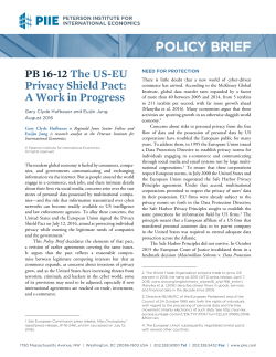 The US-EU Privacy Shield Pact: A Work in Progress