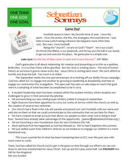 ONE TEAM ONE GOD ONE GOAL - Sebastian Christian Church