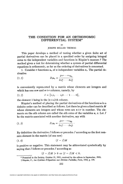 THE CONDITION FOR AN ORTHONOMIC DIFFERENTIAL SYSTEM*