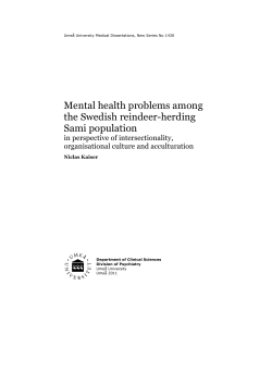 Mental health problems among the Swedish reindeer