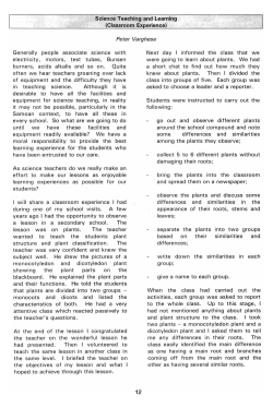 Science Teaching and Learning (Classroom Experience) Peter