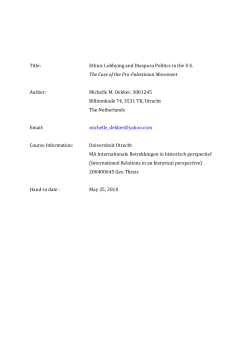 Ethnic Lobbying and Diaspora Politics in the US The Case of the Pro