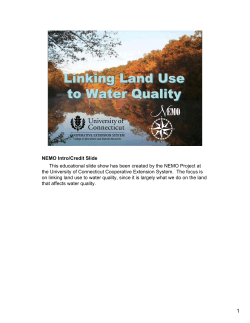Linking Land Use to Water Quality Linking Land Use to Water Quality