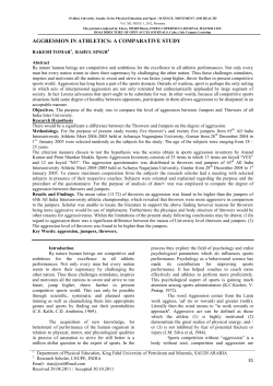 aggression in athletics: a comparative study