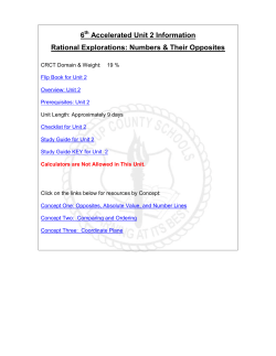 6 Accelerated Unit 2 Information Rational Explorations: Numbers