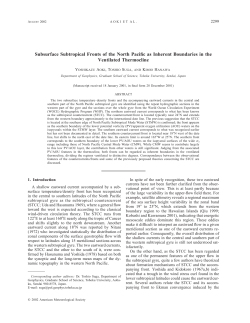 Subsurface Subtropical Fronts of the North Pacific as Inherent