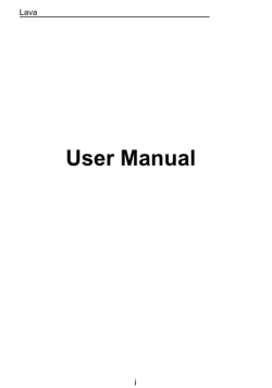 User Manual - LAVA Mobiles
