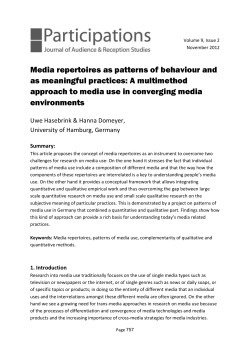 Media repertoires as patterns of behaviour and