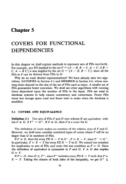 Chapter 5: Covers for Functional Dependencies