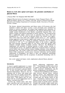 Return to work after spinal cord injury: the potential