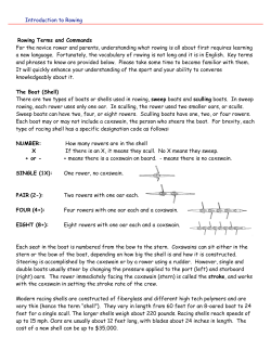 Rowing Terms and Commands For the novice rower and parents