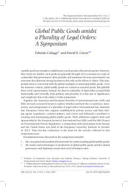 Global Public Goods amidst a Plurality of Legal