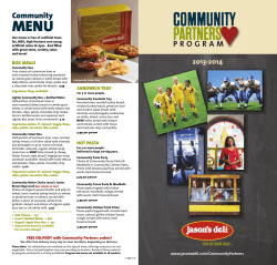 Community Partners Program Brochure 2013