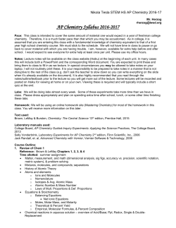 Mr. Herzog AP Chemistry Syllabus 2016-2017