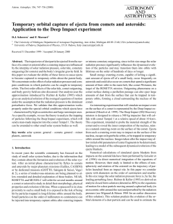 Temporary orbital capture of ejecta from comets and asteroids