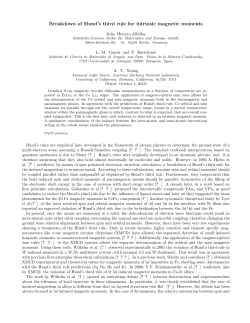 Breakdown of Hund`s third rule for intrinsic magnetic moments