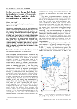 Surface processes during flash floods in the glaciated terrain of