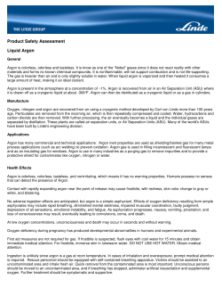 PSA Liquid Argon - Linde Premium Products