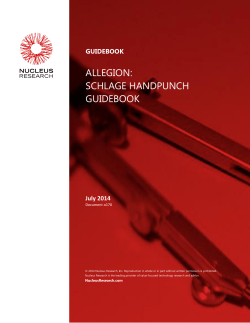 HandPunch Report 2009 Schlage Biometrics