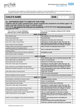 Apr 2015 Referral checklist age 1-10 City