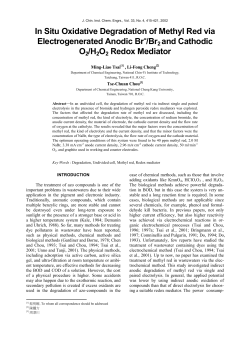 In Situ Oxidative Degradation of Methyl Red via Electrogenerated