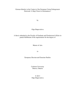 German Identity in the Context of the European Union Enlargement