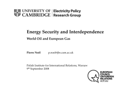 Energy Security and Interdependence
