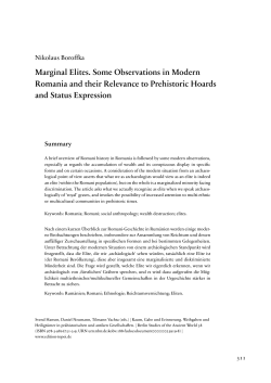 Marginal Elites. Some Observations in Modern Romania and their