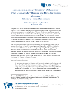 Implementing Energy Efficiency Obligations &ndash; What Does Article 7