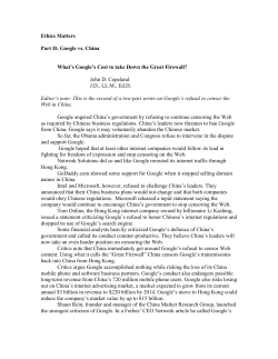 Google Defies China`s Censorship Policy on Doing Business in China