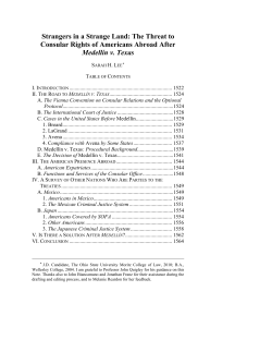 Strangers in a Strange Land: The Threat to Consular Rights of