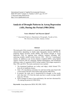 Analysis of Drought Patterns in Azraq Depression (AD), During the