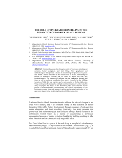 THE ROLE OF BACKBARRIER INFILLING IN THE FORMATION OF