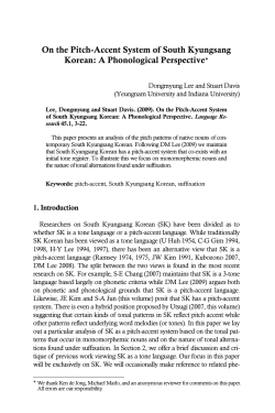 On the Pitch-Accent System of South Kyungsang Korean