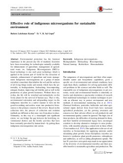 Effective role of indigenous microorganisms for sustainable